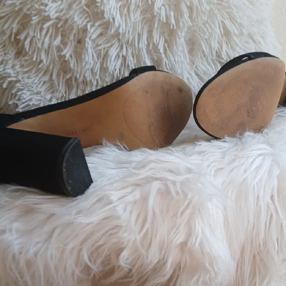 Vince Camuto Black Square Heels with Ankle Strap - Picture 7 of 12
